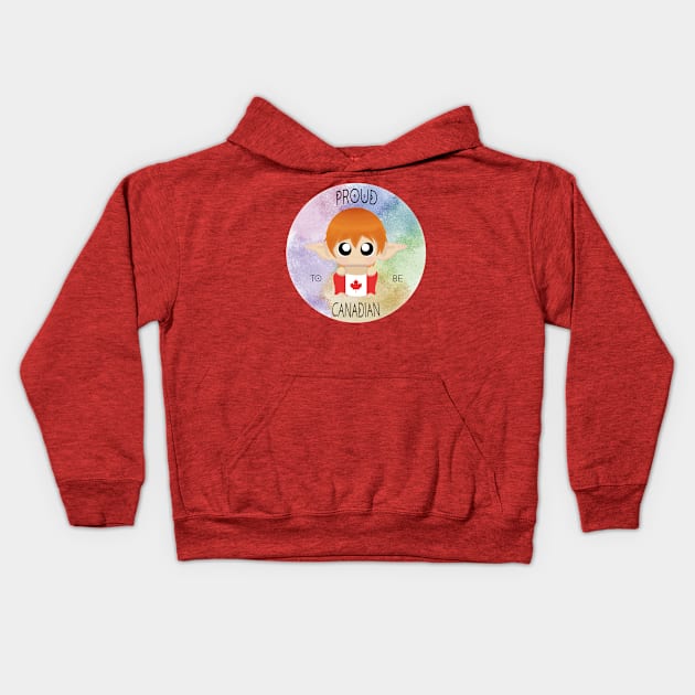 Proud to be Canadian (Sleepy Forest Creatures) Kids Hoodie by Irô Studio